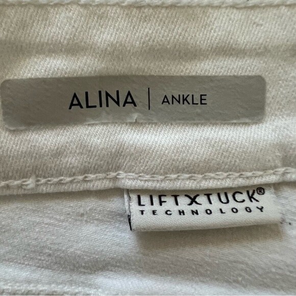 NYDJ Alina Lift Tuck Embroidered Ankle White Stretch Jeans SZ 12 - Picture 12 of 15